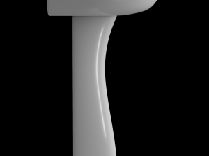 pedestal half round wash basin modeled in 3ds max 3D मॉडल