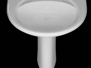 pedestal half round wash basin modeled in 3ds max 3D मॉडल