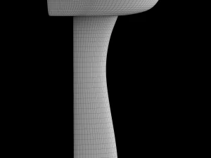 pedestal half round wash basin modeled in 3ds max 3D Model