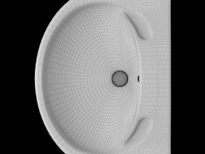 pedestal half round wash basin modeled in 3ds max 3D मॉडल