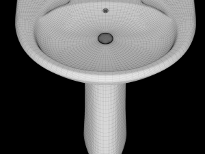 pedestal half round wash basin modeled in 3ds max 3D मॉडल