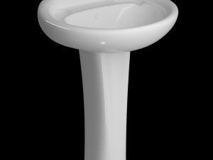 pedestal half round wash basin modeled in 3ds max 3D Model