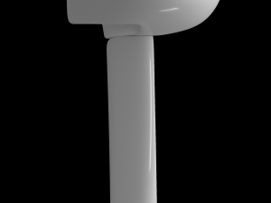 pedestal half round wash basin modeled in 3ds max 3D Modell