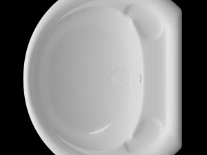 lavat&oacute;rio meio redondo com pedestal modelado no 3ds max Modelo 3D