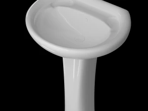 lavat&oacute;rio meio redondo com pedestal modelado no 3ds max Modelo 3D