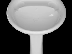 lavat&oacute;rio meio redondo com pedestal modelado no 3ds max Modelo 3D