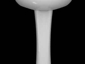 lavat&oacute;rio meio redondo com pedestal modelado no 3ds max Modelo 3D