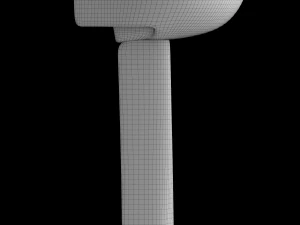 lavat&oacute;rio meio redondo com pedestal modelado no 3ds max Modelo 3D