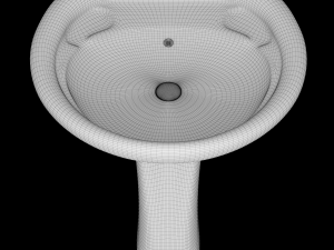 pedestal half round wash basin modeled in 3ds max 3D Modell