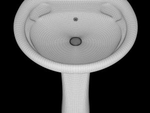 lavat&oacute;rio meio redondo com pedestal modelado no 3ds max Modelo 3D