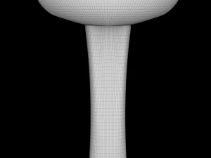 lavat&oacute;rio meio redondo com pedestal modelado no 3ds max Modelo 3D