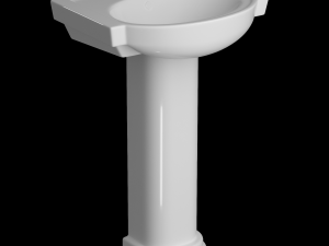 pedestal half round wash basin modeled in 3ds max Model 3D