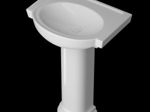 pedestal half round wash basin modeled in 3ds max 3D Model