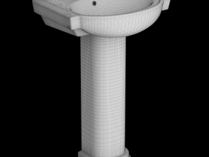 pedestal half round wash basin modeled in 3ds max 3D Model