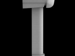pedestal half round wash basin modeled in 3ds max 3D Model