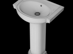 pedestal half round wash basin modeled in 3ds max 3D Model