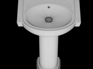 pedestal half round wash basin modeled in 3ds max 3D Model