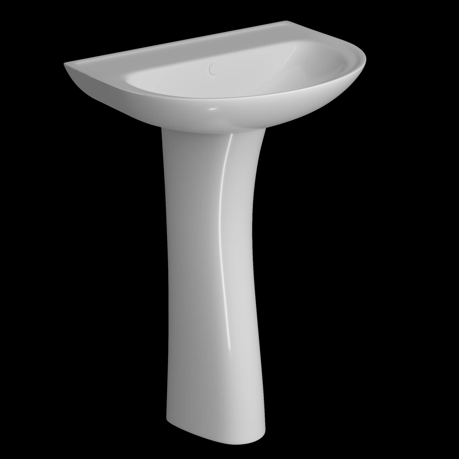 pedestal half round wash basin modeled in 3ds max 3D Model .c4d .max .obj .3ds .fbx .stl .blend