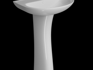 pedestal half round wash basin modeled in 3ds max 3D मॉडल