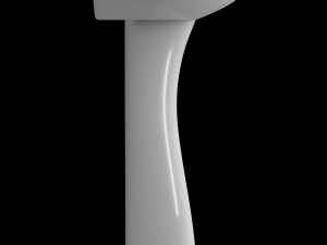 pedestal half round wash basin modeled in 3ds max 3Dモデル