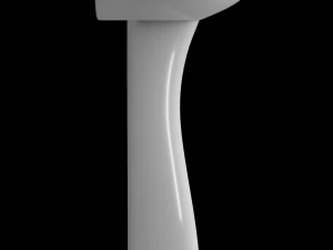 pedestal half round wash basin modeled in 3ds max 3D Model
