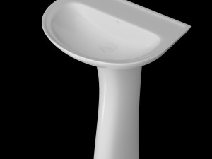 pedestal half round wash basin modeled in 3ds max 3Dモデル