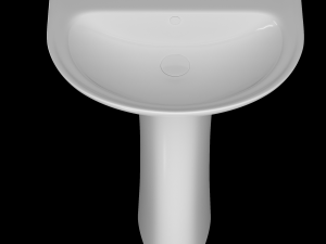 pedestal half round wash basin modeled in 3ds max 3Dモデル