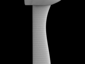 pedestal half round wash basin modeled in 3ds max 3D Model