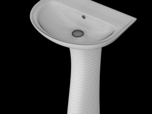 pedestal half round wash basin modeled in 3ds max 3Dモデル