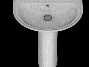 pedestal half round wash basin modeled in 3ds max 3Dモデル