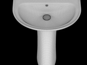 pedestal half round wash basin modeled in 3ds max 3D Model