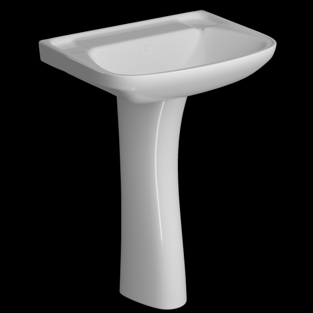 pedestal rectangle wash basin modeled in 3ds max Modelo 3D .c4d .max .obj .3ds .fbx .stl .blend 