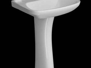 पेडस्टल रेक्टेंगल वॉश बेसिन 3डीएस मैक्स में तैयार किया गया 3D मॉडल