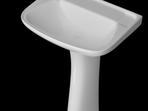 pedestal rectangle wash basin modeled in 3ds max Modelo 3D