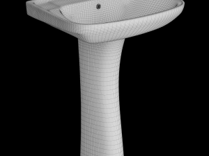 pedestal rectangle wash basin modeled in 3ds max Modelo 3D