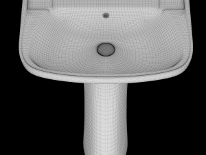 pedestal rectangle wash basin modeled in 3ds max Modelo 3D