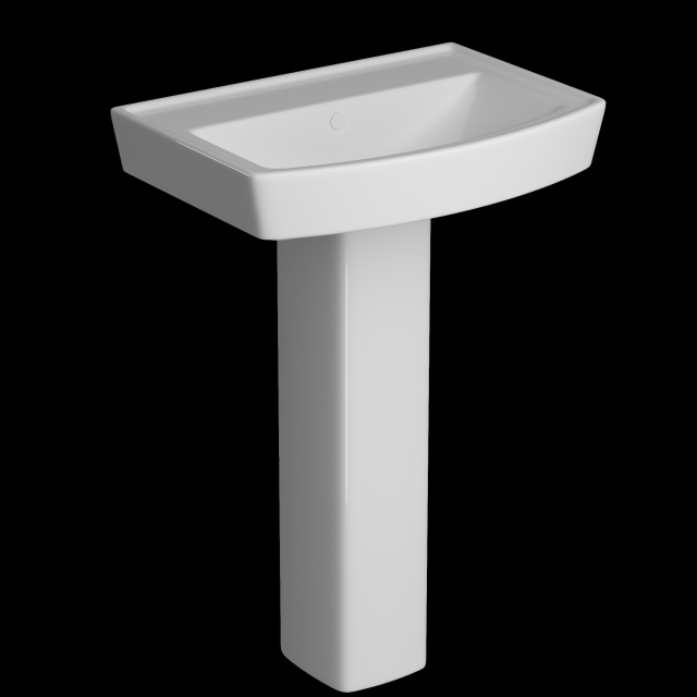 pedestal rectangle wash basin modeled in 3ds max Model 3D .c4d .max .obj .3ds .fbx .stl .blend 