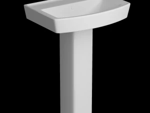 3ds max로 모델링된 받침대 직사각형 세면대 3D 모델