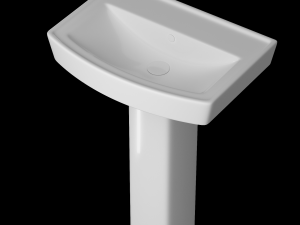 pedestal rectangle wash basin modeled in 3ds max Model 3D