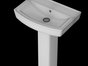 pedestal rectangle wash basin modeled in 3ds max Model 3D