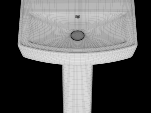 pedestal rectangle wash basin modeled in 3ds max Model 3D