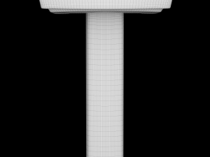 pedestal rectangle wash basin modeled in 3ds max Model 3D