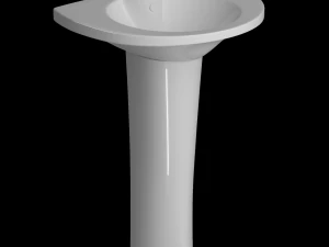 lavat&oacute;rio meio redondo com pedestal modelado no 3ds max Modelo 3D