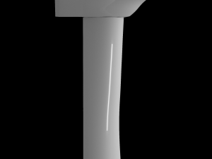 pedestal half round wash basin modeled in 3ds max Modelo 3D