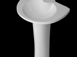 pedestal half round wash basin modeled in 3ds max Modelo 3D