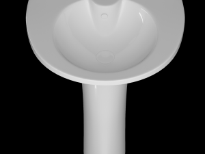 pedestal half round wash basin modeled in 3ds max Modelo 3D