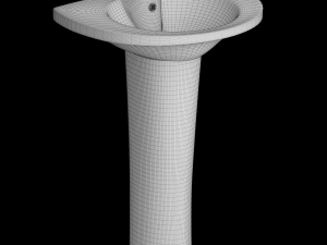pedestal half round wash basin modeled in 3ds max Modelo 3D