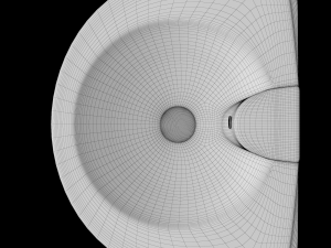 pedestal half round wash basin modeled in 3ds max Modelo 3D