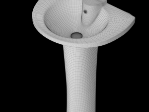 pedestal half round wash basin modeled in 3ds max Modelo 3D