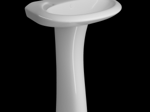 pedestal half round wash basin modeled in 3ds max 3D Model